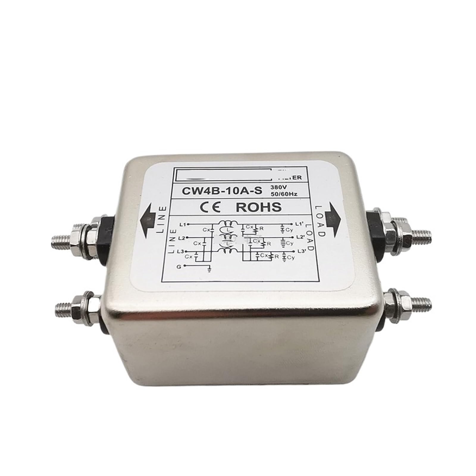 CAAUYXZW Power filter CW4B-10A-S 10A 20A CW4B-20A-S three-phase AC anti-interference(CW4B-10A-S 10A 380V)