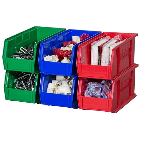Miniatura 6 de Akro-Mils 30120 - Caja de plástico anidable, (12 x 4 x 4 pulgadas), azul, (paquete de 24 unidades) y 30230 AkroBins organizador de plástico apilable