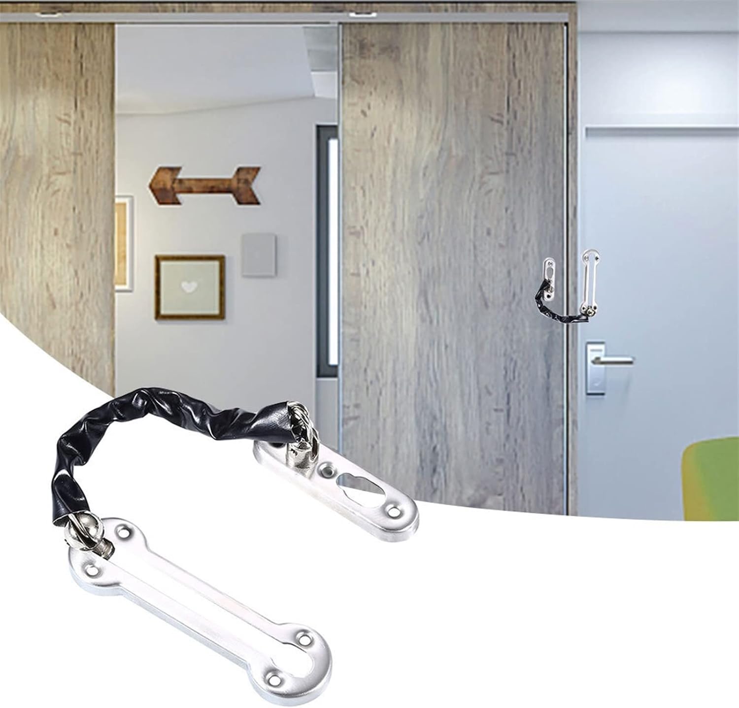 Chain Lock with Screws Office Lock Anti Theft Inside Home Security Door Chain Sliding Guard Heavy Duty Stainless Steel Hotel Hardware