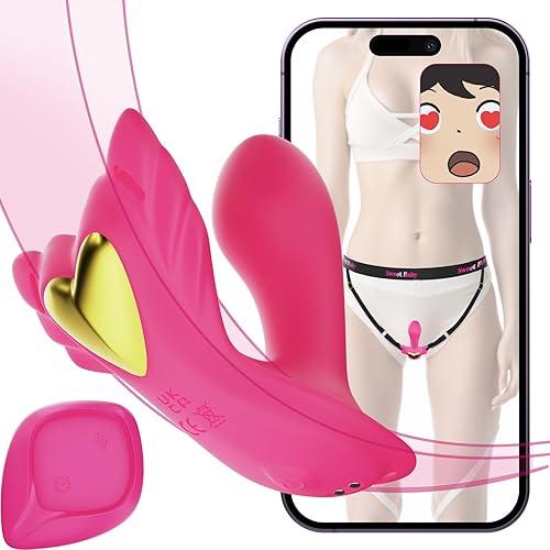 2025 New Elastic Wearable APP Remote Control Vibrator with 9 Vibrations Adult Sex Toys & Games, Female Sex Toy Vibrater Adult Toy, Butterfly Vibrators Sexual Pleasure Tools for Women Couples Sex Toys