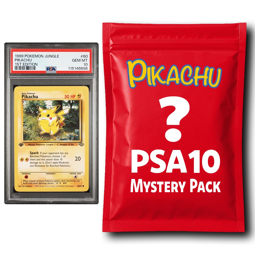 Pikachu PSA 10 Graded PKM Card Mystery Pack Trading Card Game