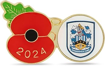 Official Royal British Legion Huddersfield Town Poppy Football Pin 2024