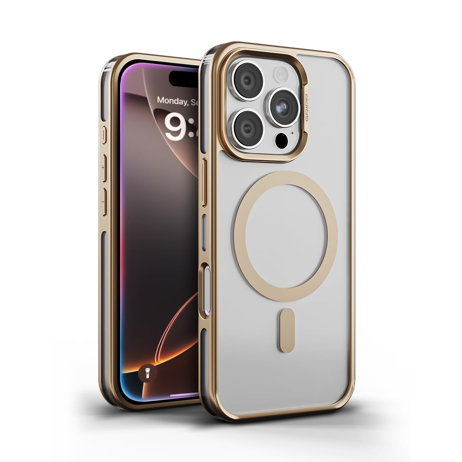 GRIPP Matrix Mag-Safe Case for iPhone 16 Pro Max (6.9”) 2024 | Military Grade 12ft Drop-Tested with D30 Technology, Camera Ring Kickstand Function, Impact & Scratch Resistant Bumper Back Cover - Gold (B0DGLS5Q5F) Amazon Price History, Amazon Price Tracker