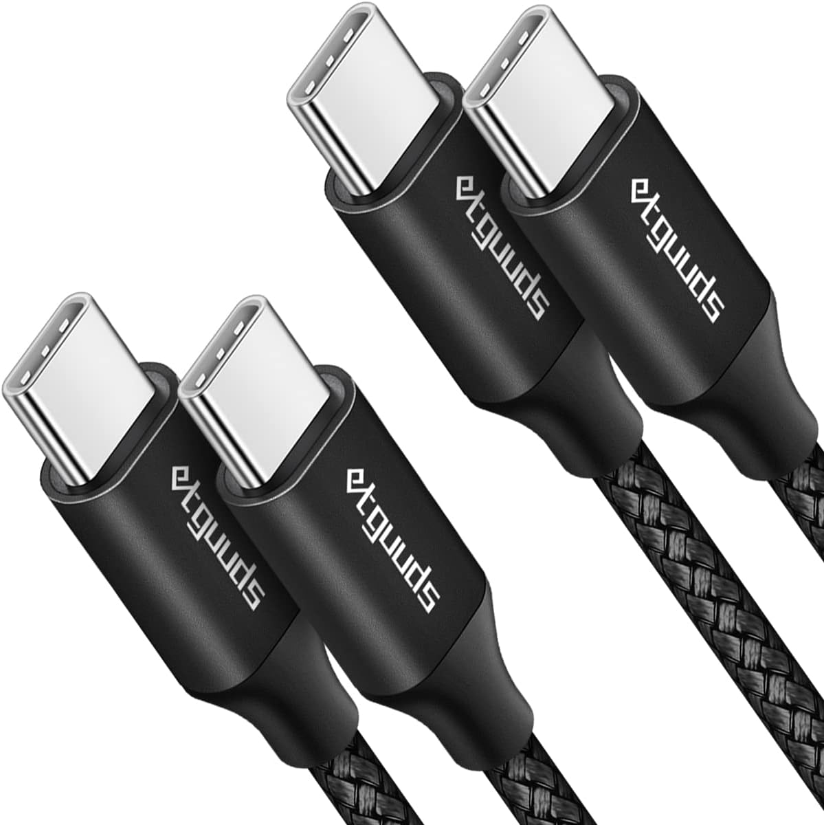 etguuds USB C to USB C Cable 3ft, 2-Pack 60W USBC to USBC Cord, Type C to C Charger Cable Fast Charging for iPhone 17 16 15 Pro Max Plus Air, Samsung Galaxy S25 S24 S23, for MacBook/iPad, Pixel