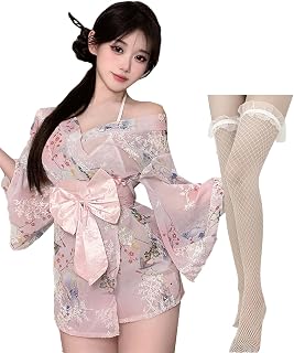 浴衣 コスプレ 和服 着物 4点セット網タイツ付き 可愛い 大和撫子 和風 和装 フリーサイズ 仮装 衣装 cosplay ハロウィン 撮影会