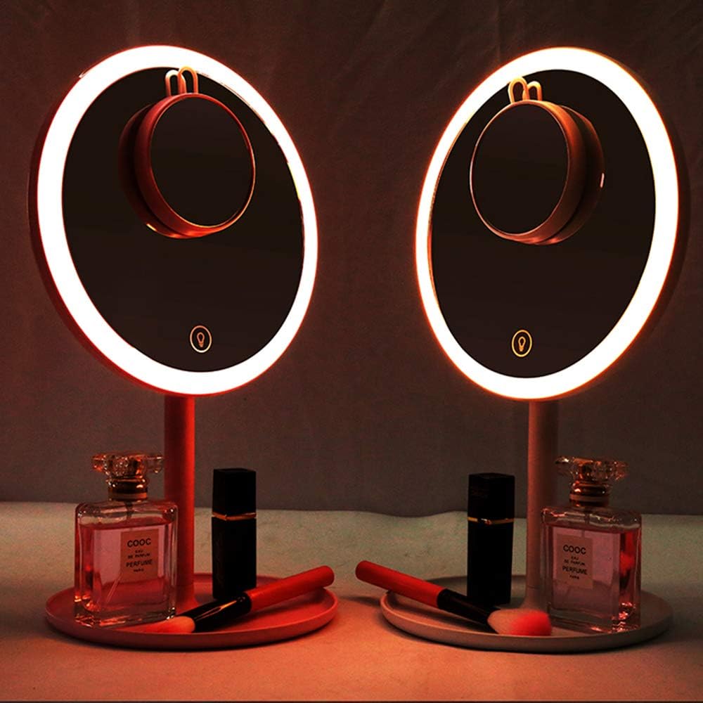 7’’ Makeup Mirror with led Mirrors Standing Mirror Touch Screen Vanity 5X Magnifying Vanity Mirror