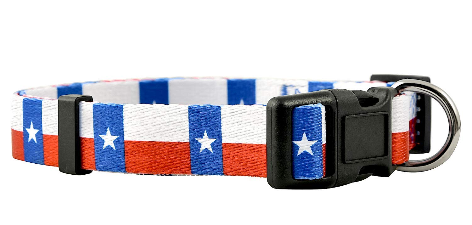 Native Pup Texas State Flag Dog Collar (Texas, Small)