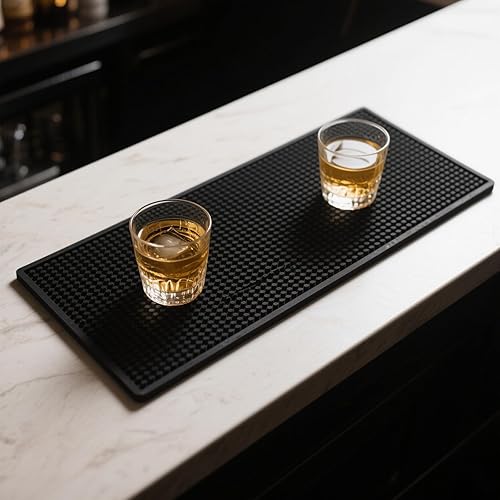 Miniatura 4 de MANCHAP Paquete de 3 alfombrillas de goma negras de 12 x 6 pulgadas, antideslizantes, para encimera, para bar en casa, restaurante