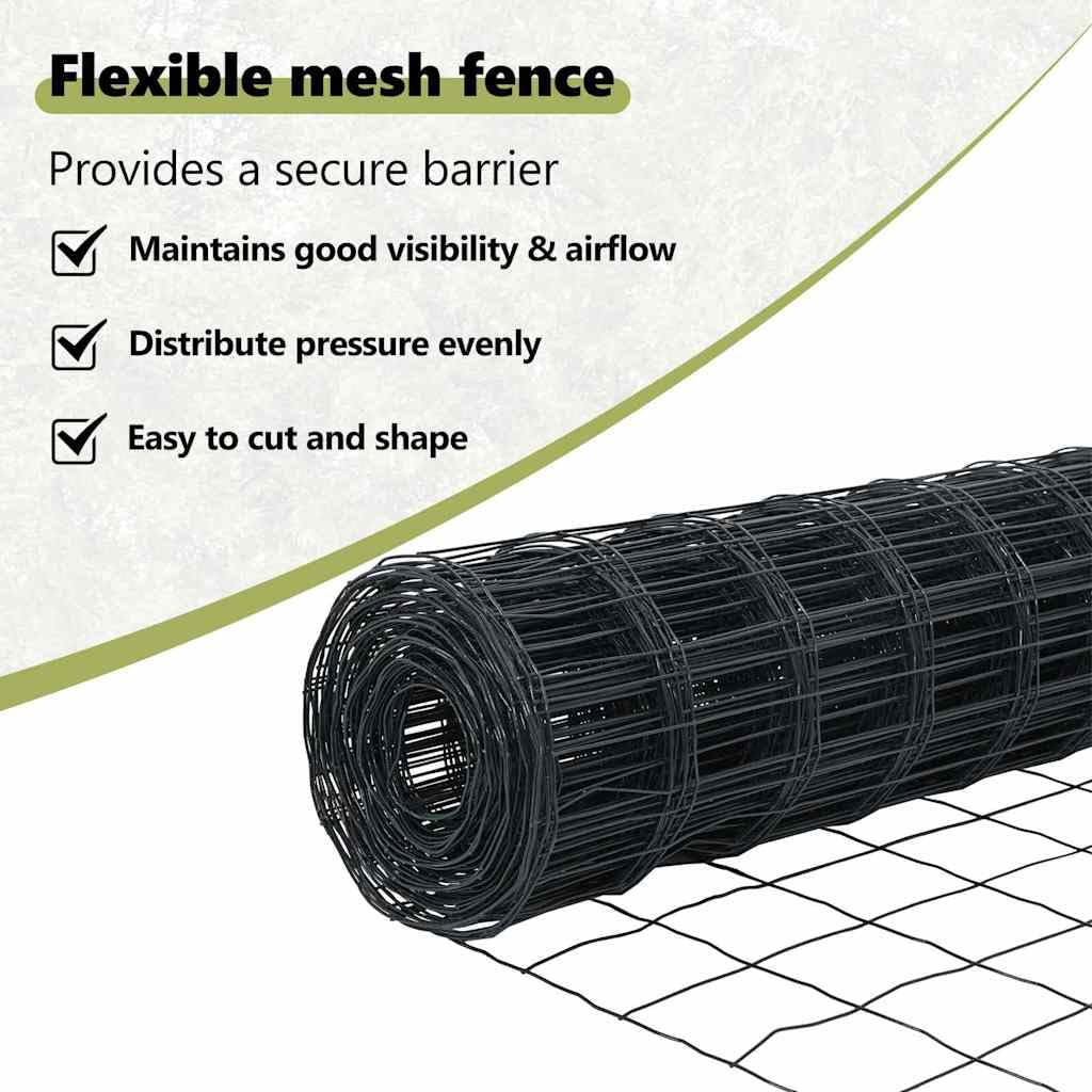 vidaXL Anclaje de Suelo para Valla Euro 10 x 1,5 m Gris Malla | Hecha para durar, con una estructura fuerte que aguanta climas difíciles, Protege del sol y es impermeable,
