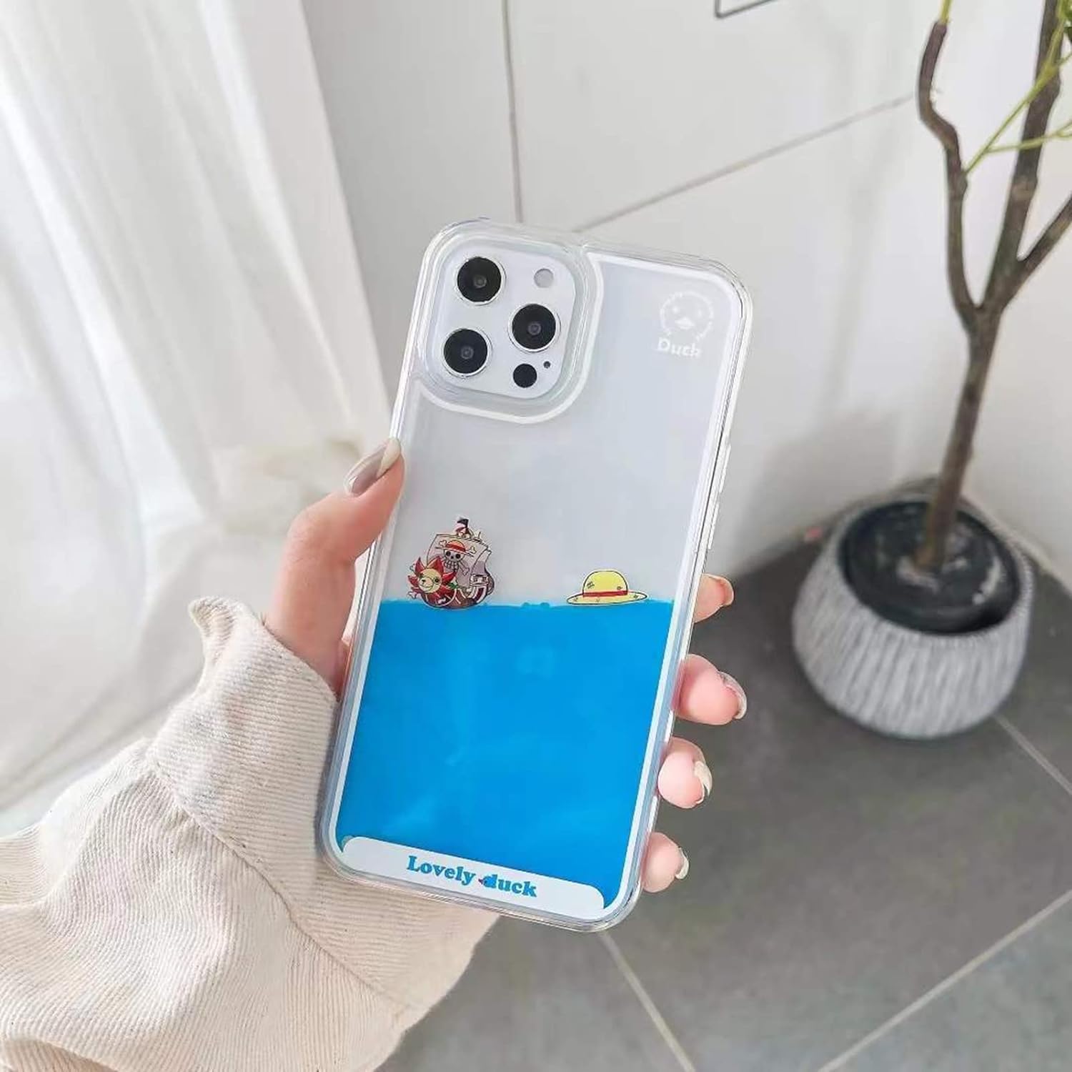 UnnFiko Flüssige Hülle Für IPhone 13 – 3D Treibsand-Design Mit Schwimmenden Enten