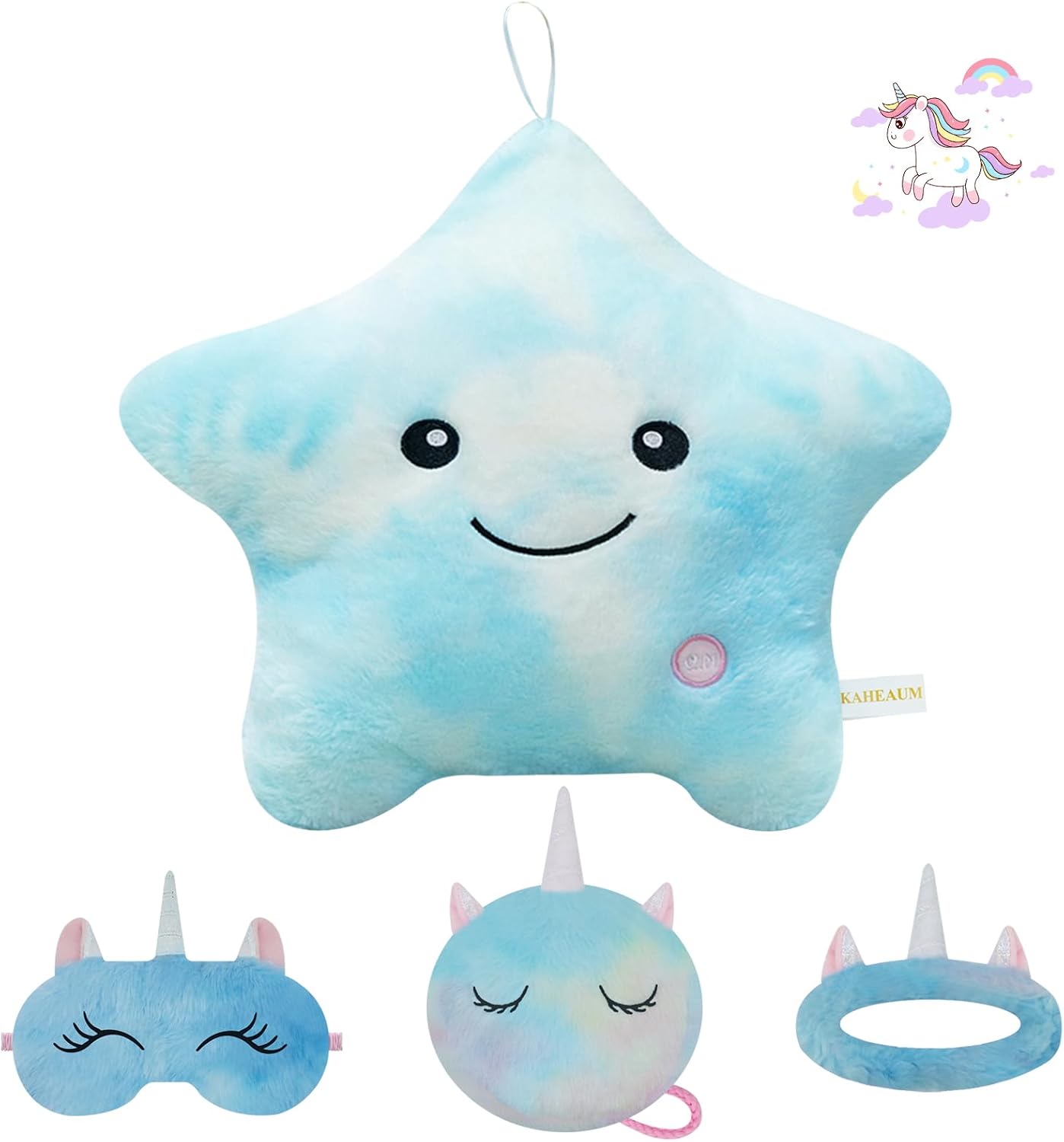 Throw Pillows for Couch Set Home Decor Living Room Sofa Chair Office New Year Birthday, Star Shape Decorative Pillows for Bed with Insert,Colorful Blue Throw Pillow Cute Cushion
