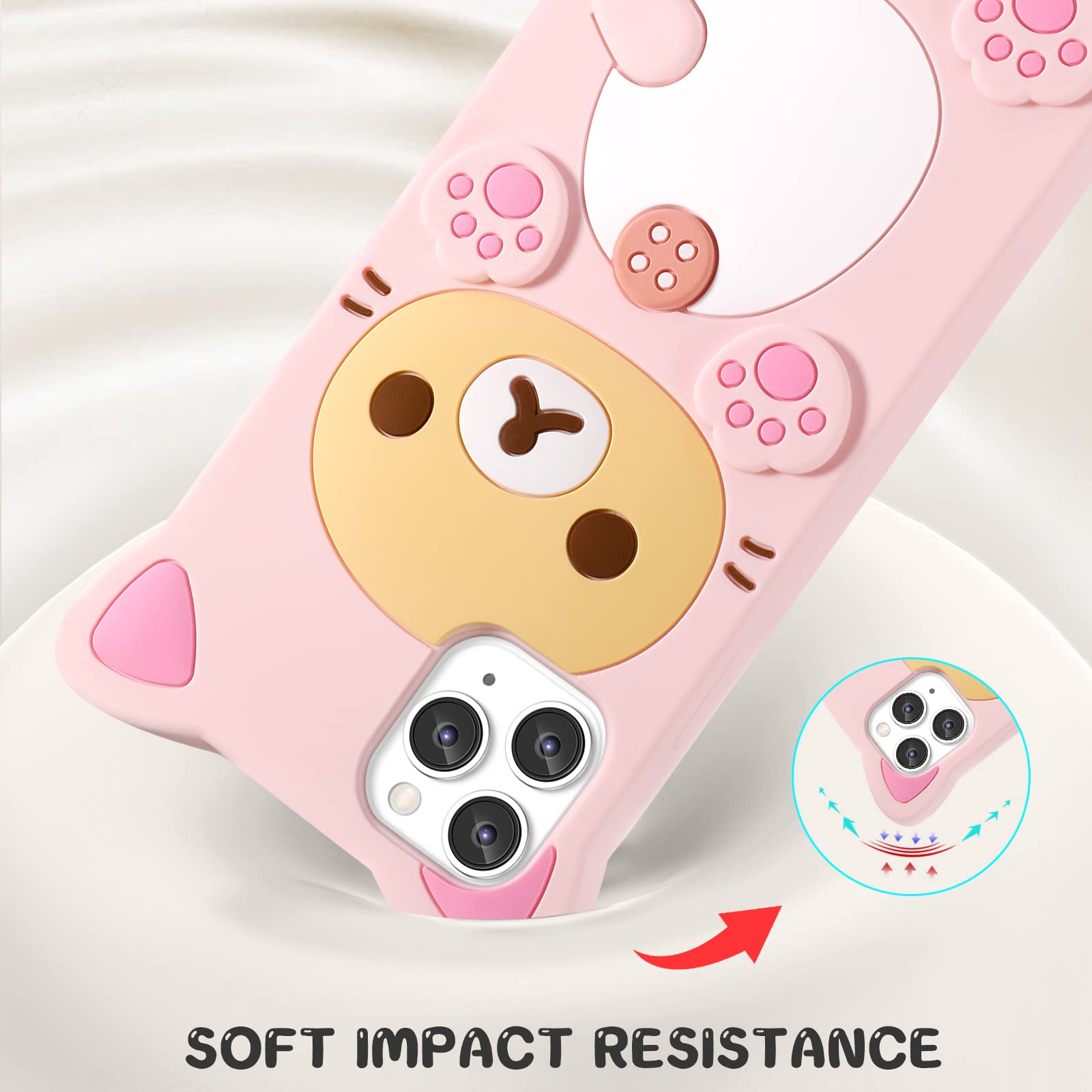 Süße 3D-Cartoon-Hülle Für IPhone 11 – Weiches Silikon, Stoßfest, Mit Schutzrand