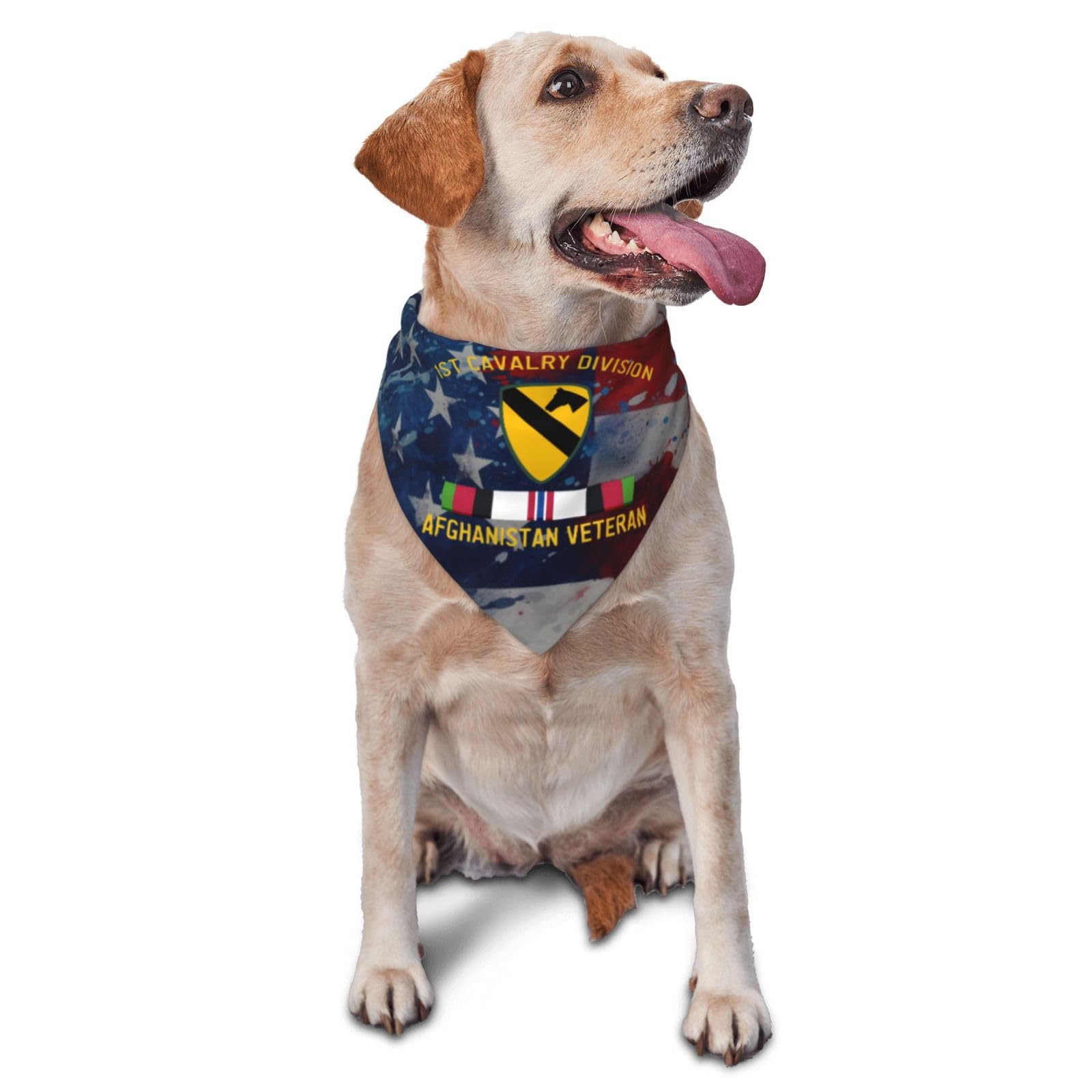 1st Cavalry Division Afghanistan Veteran Dog Scarf Pet Bandana Cat Pet Bibs