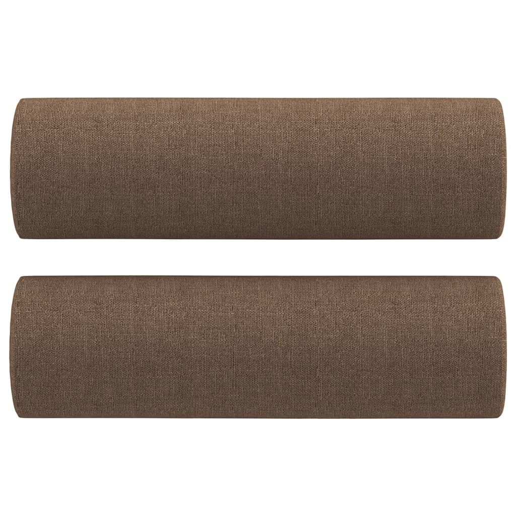 Sofa 3-osobowa, brązowa, szerokość siedziska 180 cm, obicie materiałowe, nowoczesne wzornictwo, metalowy stelaż, zdejmowane poszewki na poduszki, do salonu, przytulna