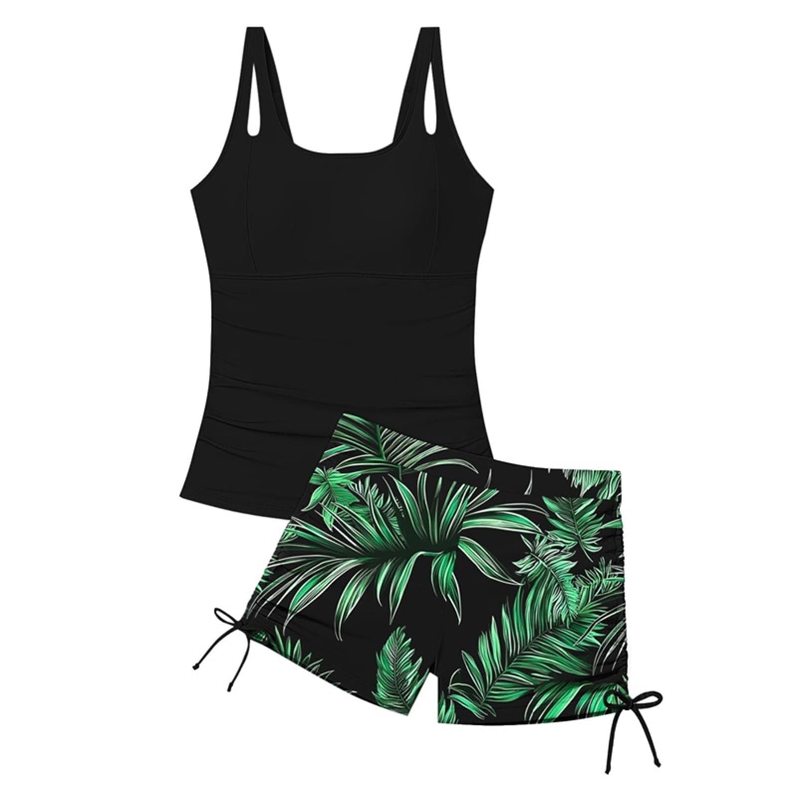 Vest-Style Swimsuit Set for Girls 7-16 Years | Sleeveless Round Neck Two-Piece Tankini | Simple Swimwear for Children — view 5