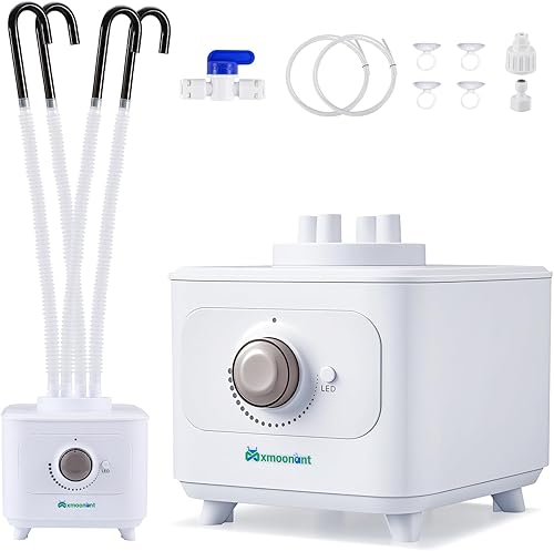 Mxmoonant Humidificador ultrasónico Llenado automático de agua, 0.0-20.3 fl oz/H Máquina de niebla ajustable, 4 direcciones haciendo niebla, para