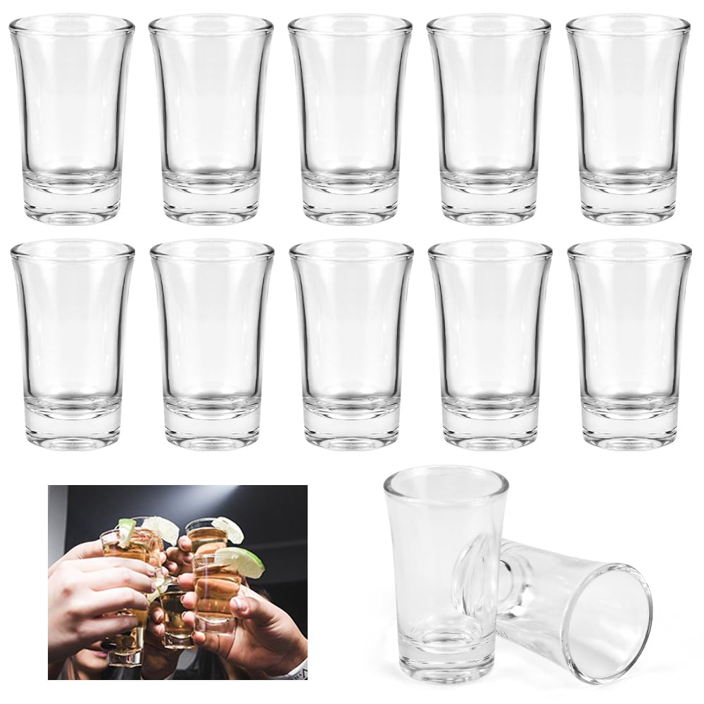 SLTAXAR Set of 12 Shot Glasses 4 cl Glasses Shot Glasses Set Dishwasher Safe Shot Glass Ouzo Glasses 4 cl Transparent Shot Cups Glasses Set for Party Fun Weddings