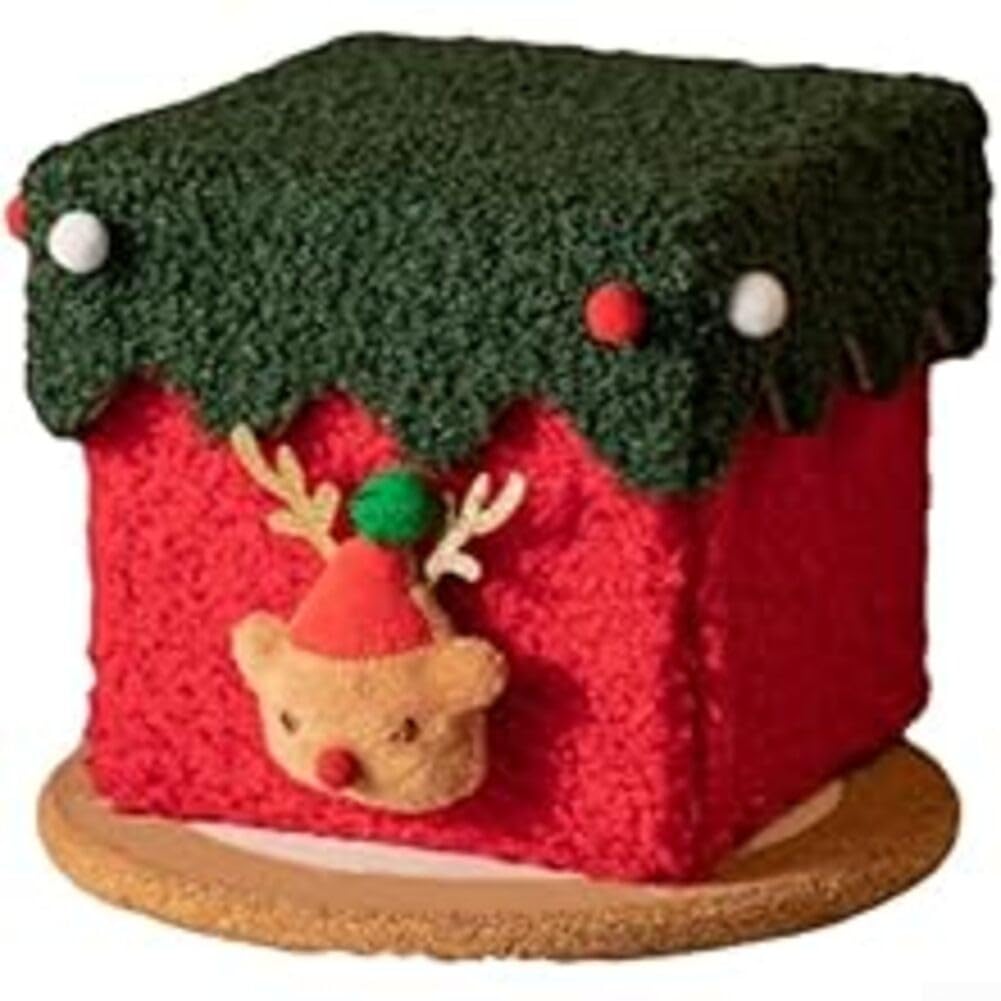 Scatole regalo di Natale con coperchio, scatola regalo di lusso con nastro, in cartone rigido e morbida lana, per regali di Natale (scatola rossa bianca)