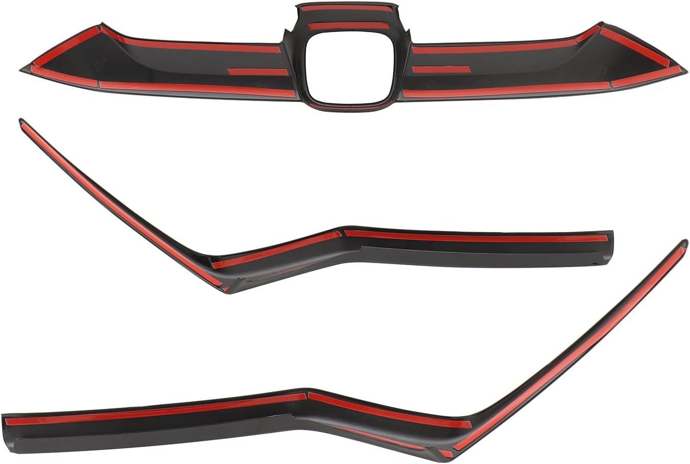 3PCS Front Upper Grille Molding Tirm Fit for Honda CRV 2017 2018 2019 Glossy Black Left and Right Side