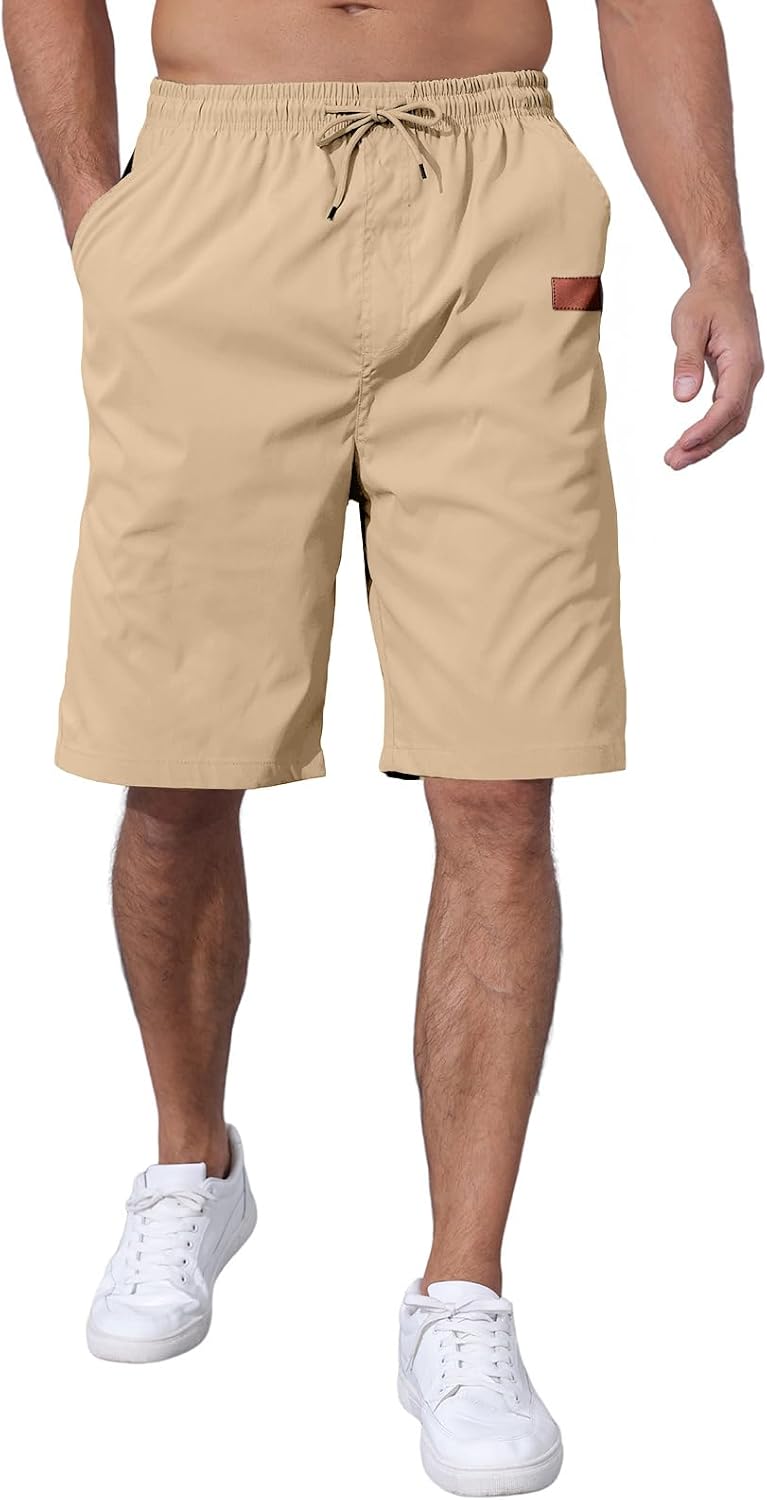 Men's Casual Jogger Shorts Elastic Waist Cargo Shorts Relaxed Fit SweatShorts Running Workout Sport Twill Shorts