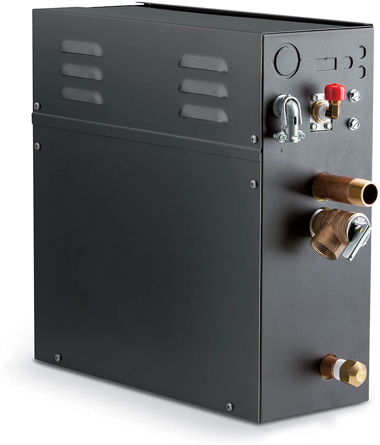 7.5 KW Steam Bath Generator Steamist SMP-7 with 250 Digital Time and Temperature Control and Steamhead in Polished Brass - Generator Pan and Auto Drain Valve