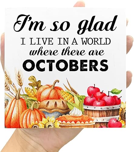 Miniatura 7 de Letreros de madera con bloques de madera para decoración de otoño de granja, decoración de caja de madera para el hogar, dormitorio, oficina,