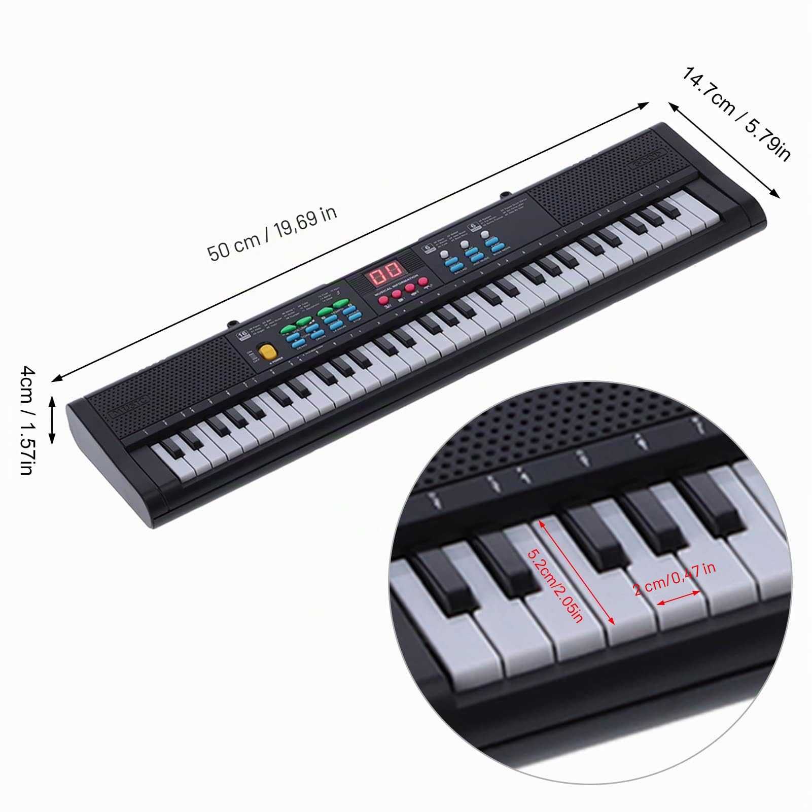 Teclado digital eléctrico de 61 teclas, instrumento de piano, multifuncional con micrófono, perfecto para principiantes y entusiastas de la música