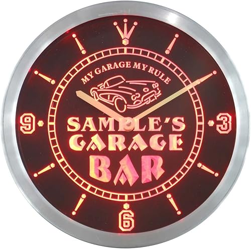 Miniatura 4 de ADVPRO ncpp0051-b Joe's Garage Car Repairs Rule Beer Bar LED Neon Sign Reloj de pared