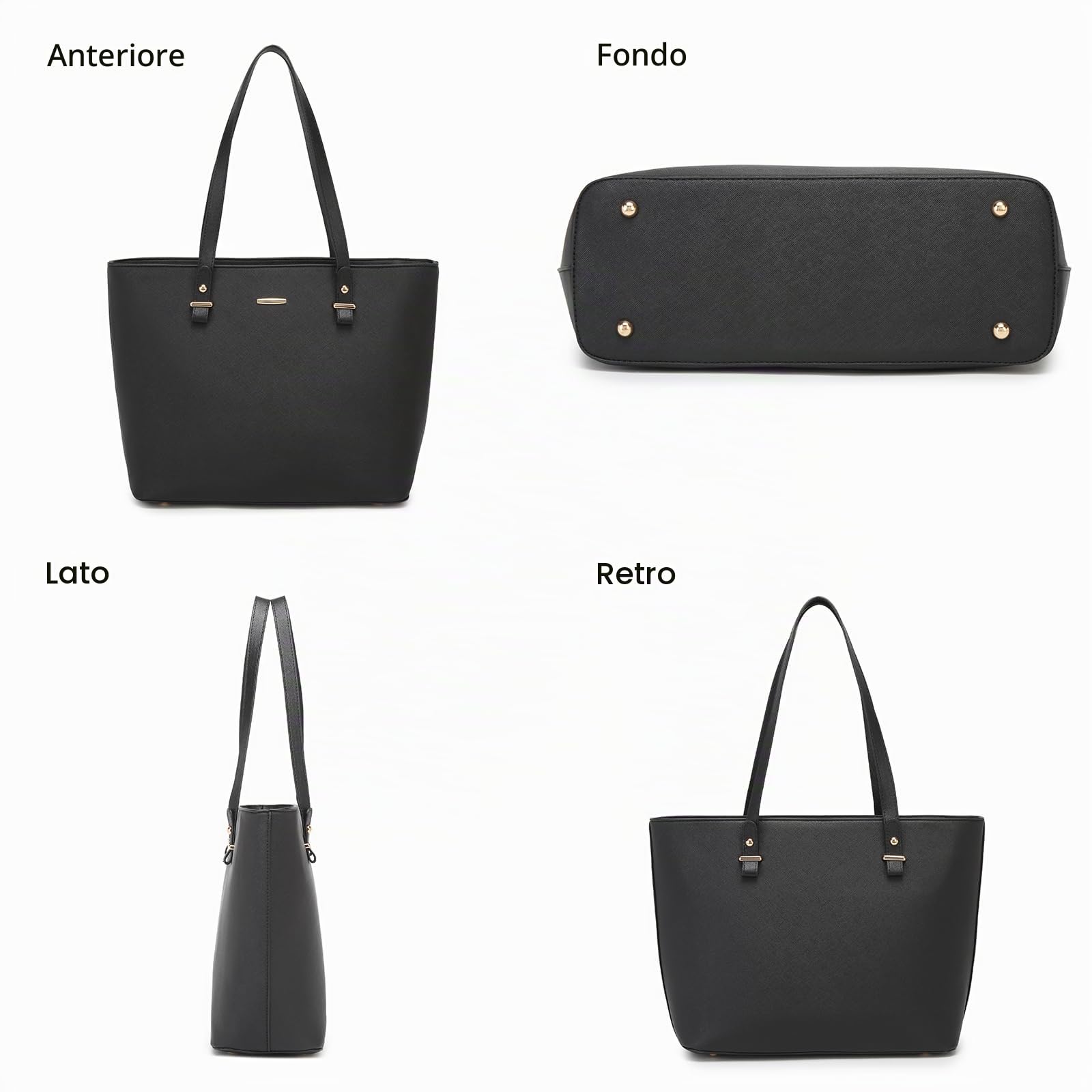 Pahajim Borsa Tote Donna Borsetta Donna Elegante PU Pelle Borsa a Spalla Tracolla Capiente Shopping Bag per il lavoro e i viaggi