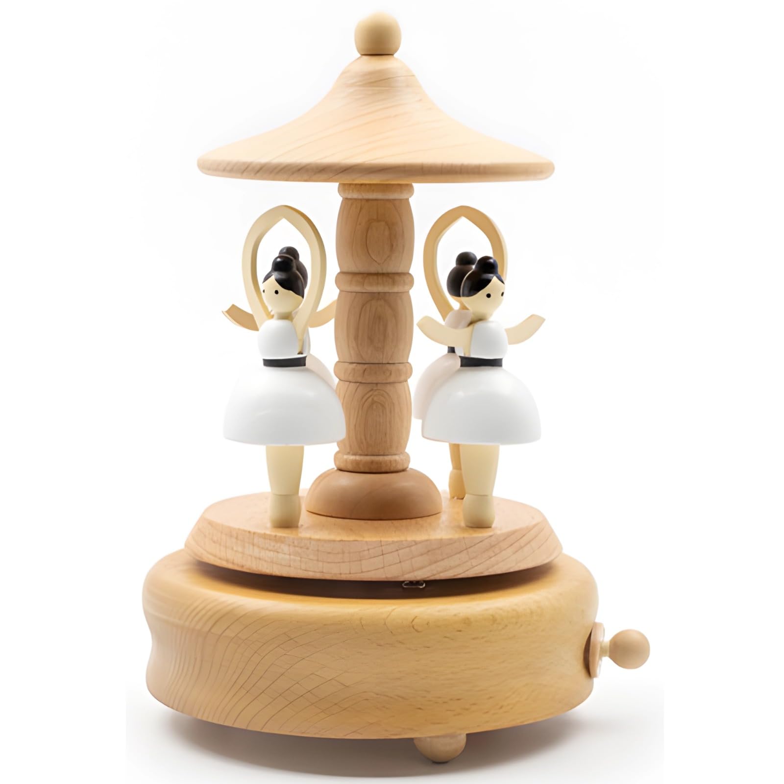 Carillon con ballerina, statuetta in legno con manovella, carillon decorativo per la casa e regali di compleanno