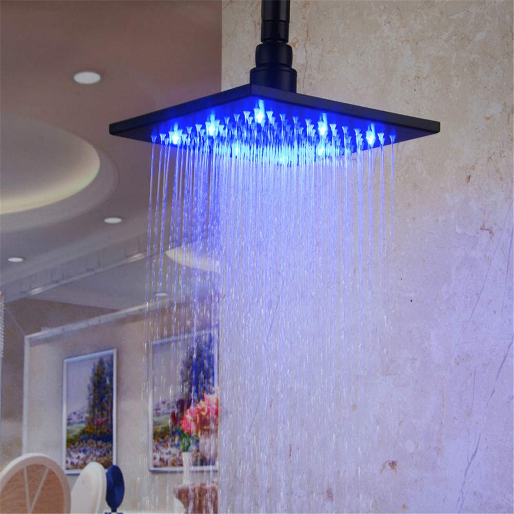 Accesorios de baño, Cabezal de Ducha Giratorio LED, Cabezal de Ducha Tipo Lluvia de 8 a 16 Pulgadas, Cuadrado, Acero Inoxidable, Cabezal de Ducha Fijo, Grifo, a