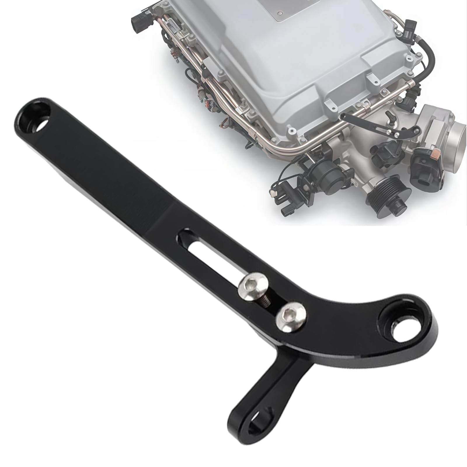Anodized LSA Billet Throttle Cable Bracket Sliding Connection Fit for Lokar Throttle Cables - High Boost Ready, All Necessary Hardware Included