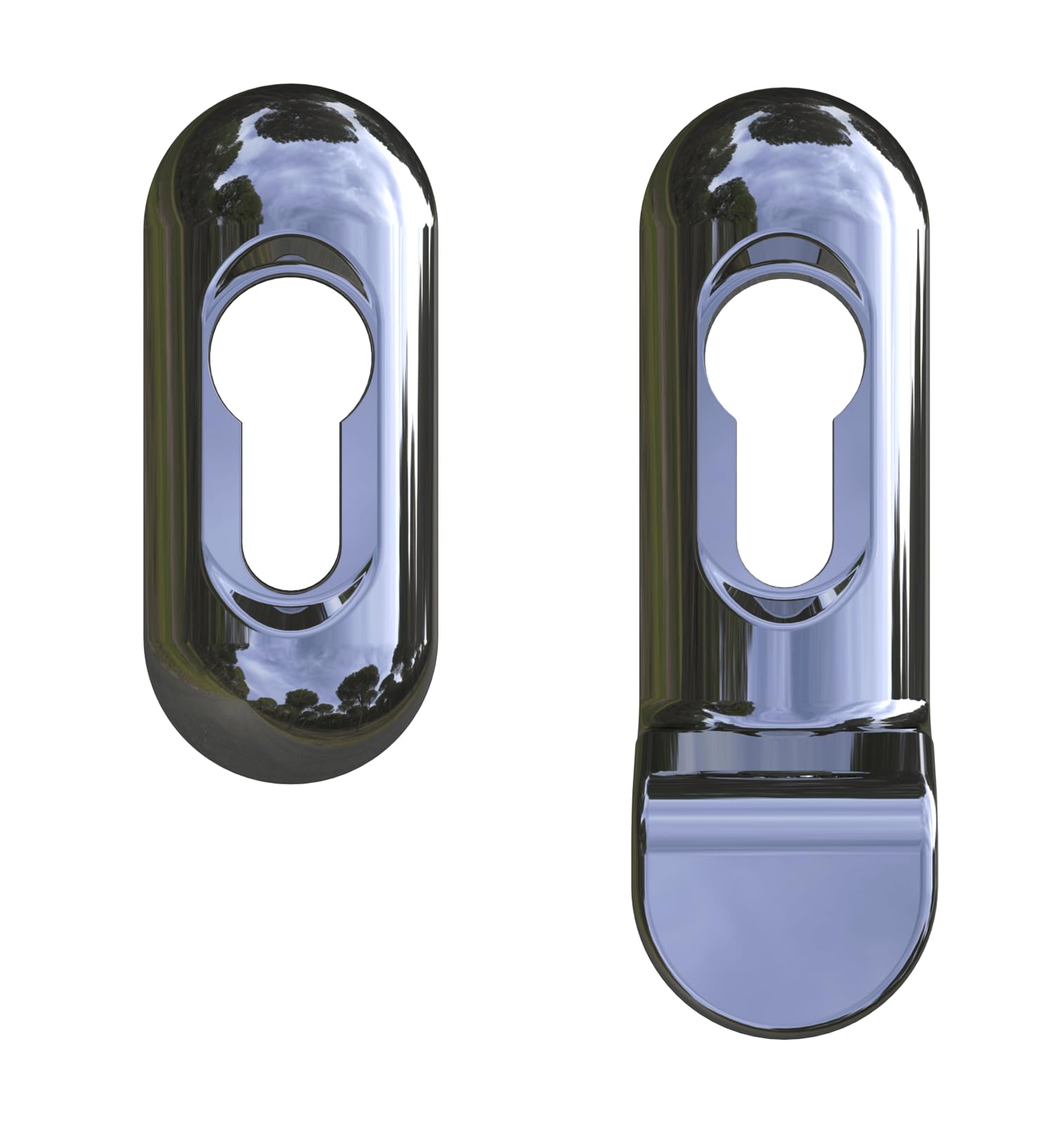 Ultion Sweet Slim Escutcheon Keyhole Cover (Chrome, Pull)