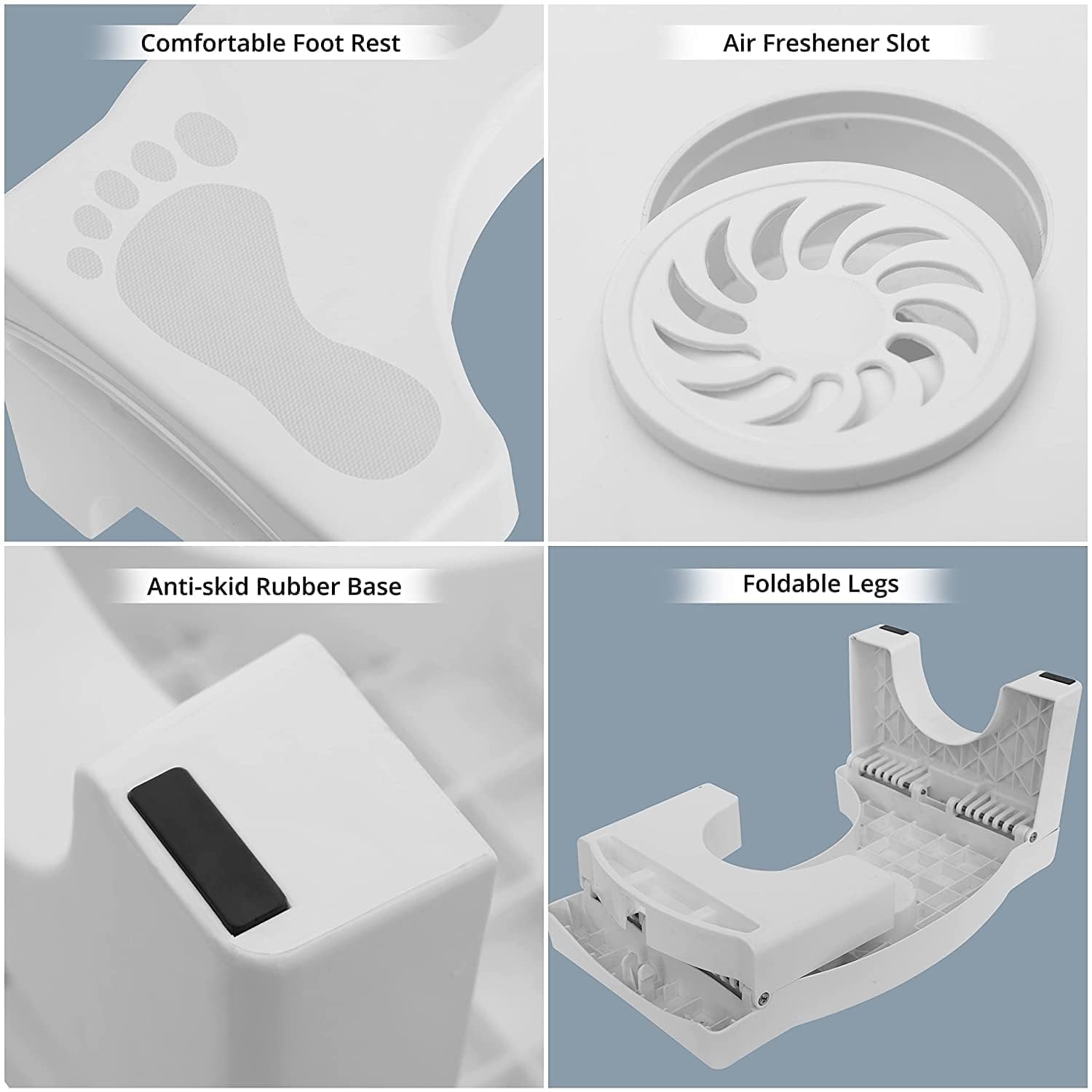 Dadhichi Zone 1 pcs Foldable Non Slip Toilet Step Stool for Bathroom with Comfortable Foot Rest Scientific Angle Design for Better Posture and Easy Squatting Support 1