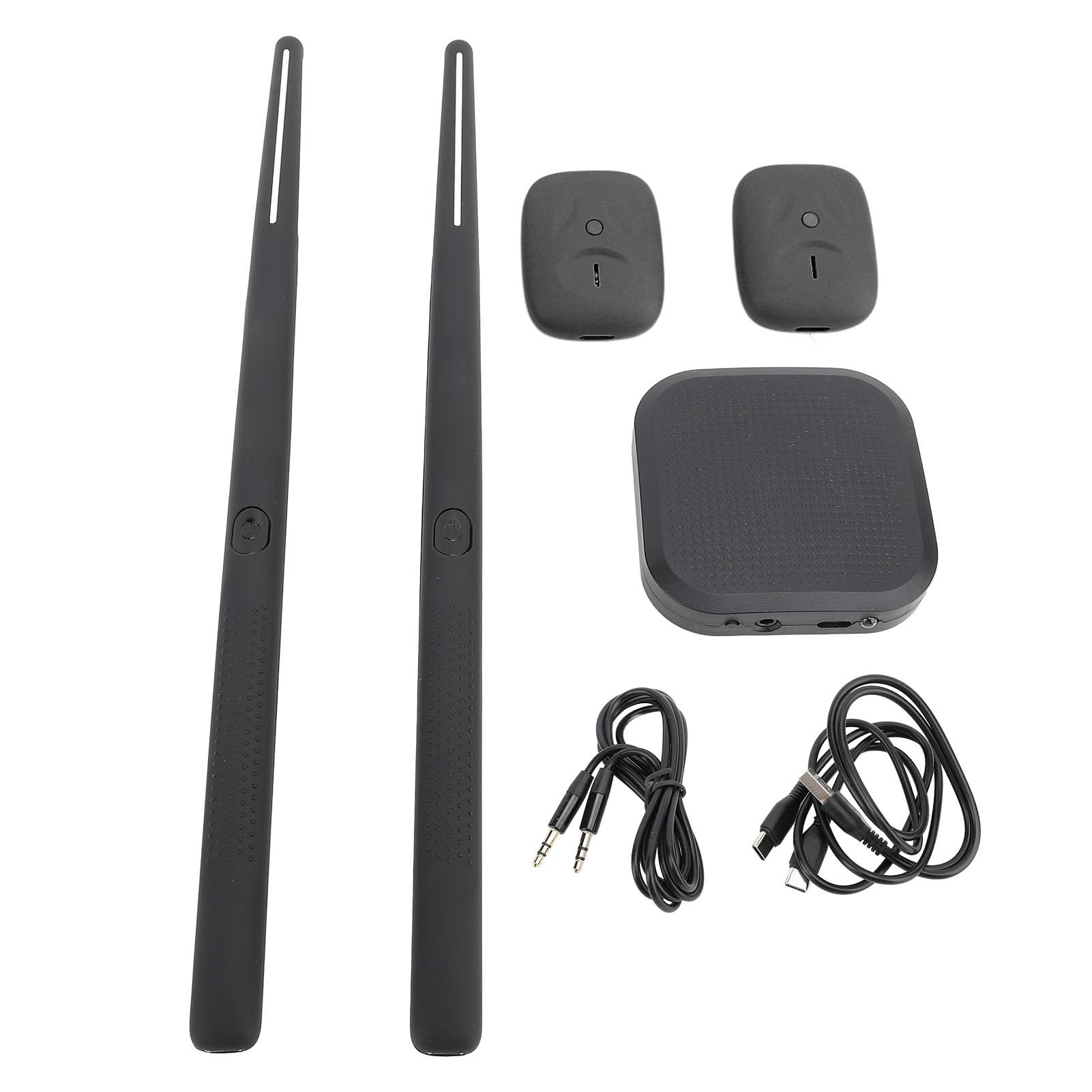 Elektrische Lufttrommel Set, Virtuelle Drumsticks Set, RGB Tragbar 3D-Bewegungsempfindung Air Drum Kit Mit & 8 Sounds für Erwachsene Percussion Accessoires (BLACK)