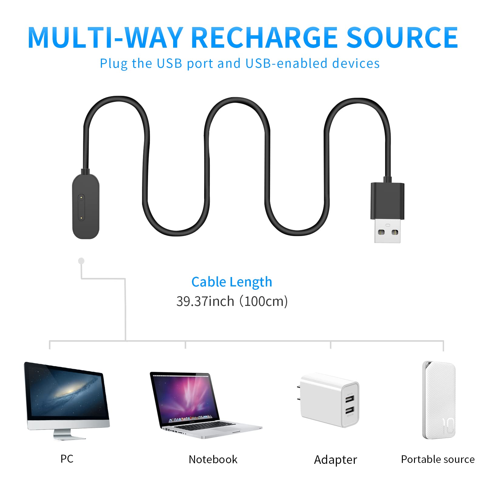 Câble Chargeur Magnétique Pour Montre Xplora X5 Play Et X4 - USB, 1 Mètre, Connexion Sécurisée