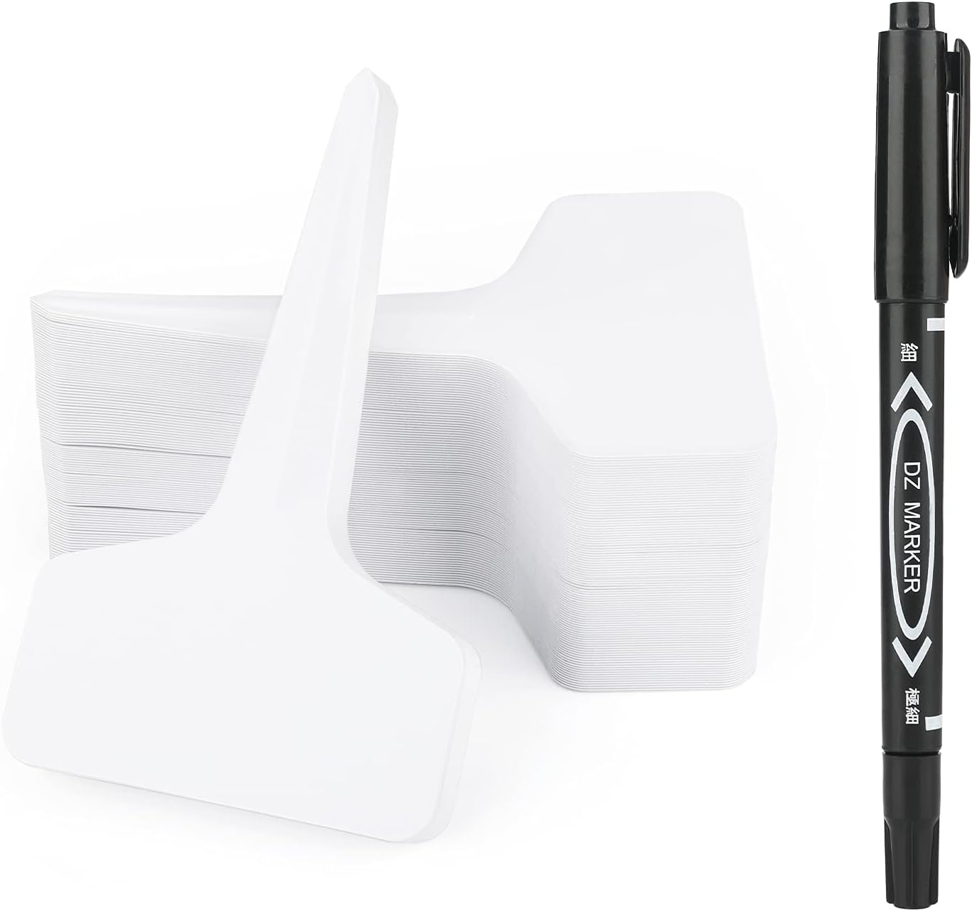 KINGLAKE 200Pcs Plastic Plant Labels with a Marker Pen, Outdoor Plant