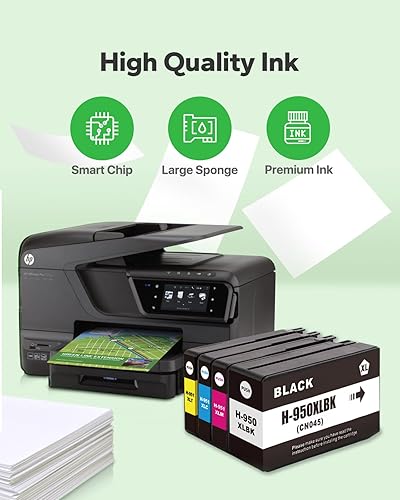 Miniatura 2 de (4 unidades 950XL 951XL Combo compatibles con HP 950 XL 951 XL Cartucho de tinta de repuesto para HP OfficeJet Pro 8600 8610 8620 8100 8630 8660