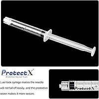 Vista 3 de ProtectX Jeringa de laboratorio desechable Luer Lock de 0.1 fl oz (sin aguja), sellada individualmente, dispensación suave y precisa