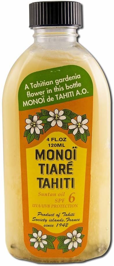 Coconut Oil Gardenia (Tiare) w/SPF6 Monoi Tiare Cosmetics 4 oz Oil