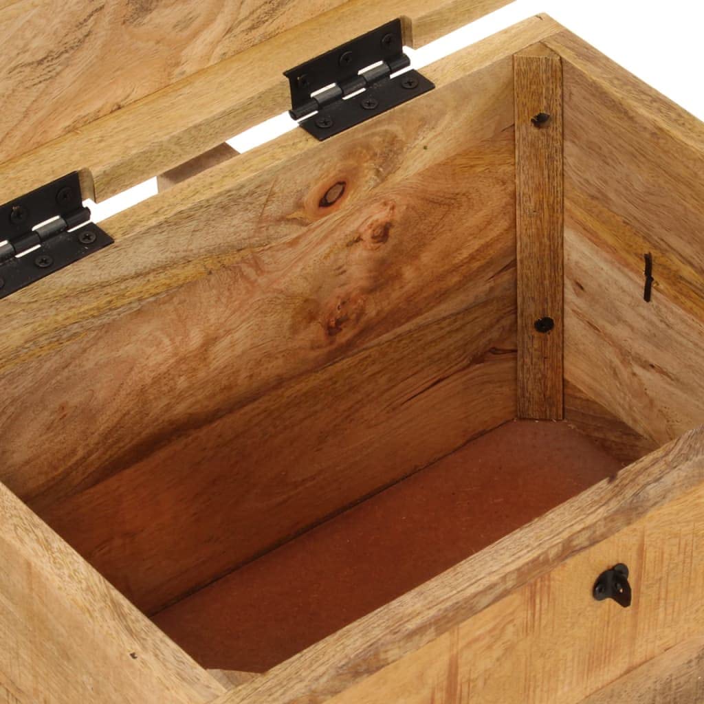 vidaXL Boîte de Rangement, Coffre à Outils avec Couvercle, Bac de Rangement, Organisateur de Salon Chambre, Industriel, Bois Massif d'Acacia