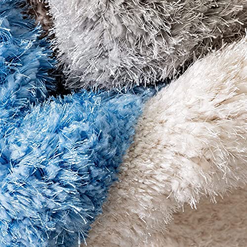 Image of SAGON Anti-Skid Shaggy Carpet Rug for Home | Ultra-Soft Plush Floor Mat for Living Room & Bedroom | Non-Slip, High-Density, Cozy Luxury Decor| 6 x 9 Feet Sky Stone
