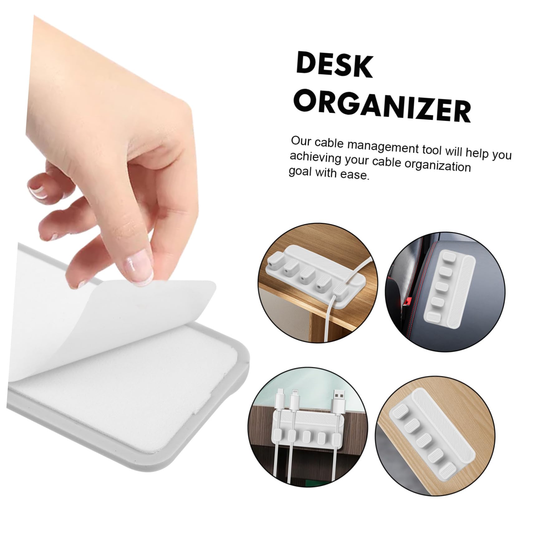 Hemobllo 3 Juegos De Organizadores De Cables Magnéticos Para Escritorio Herramienta De Gestión De Cables Clips Para Cables Para Casa Oficina Y Viajes.