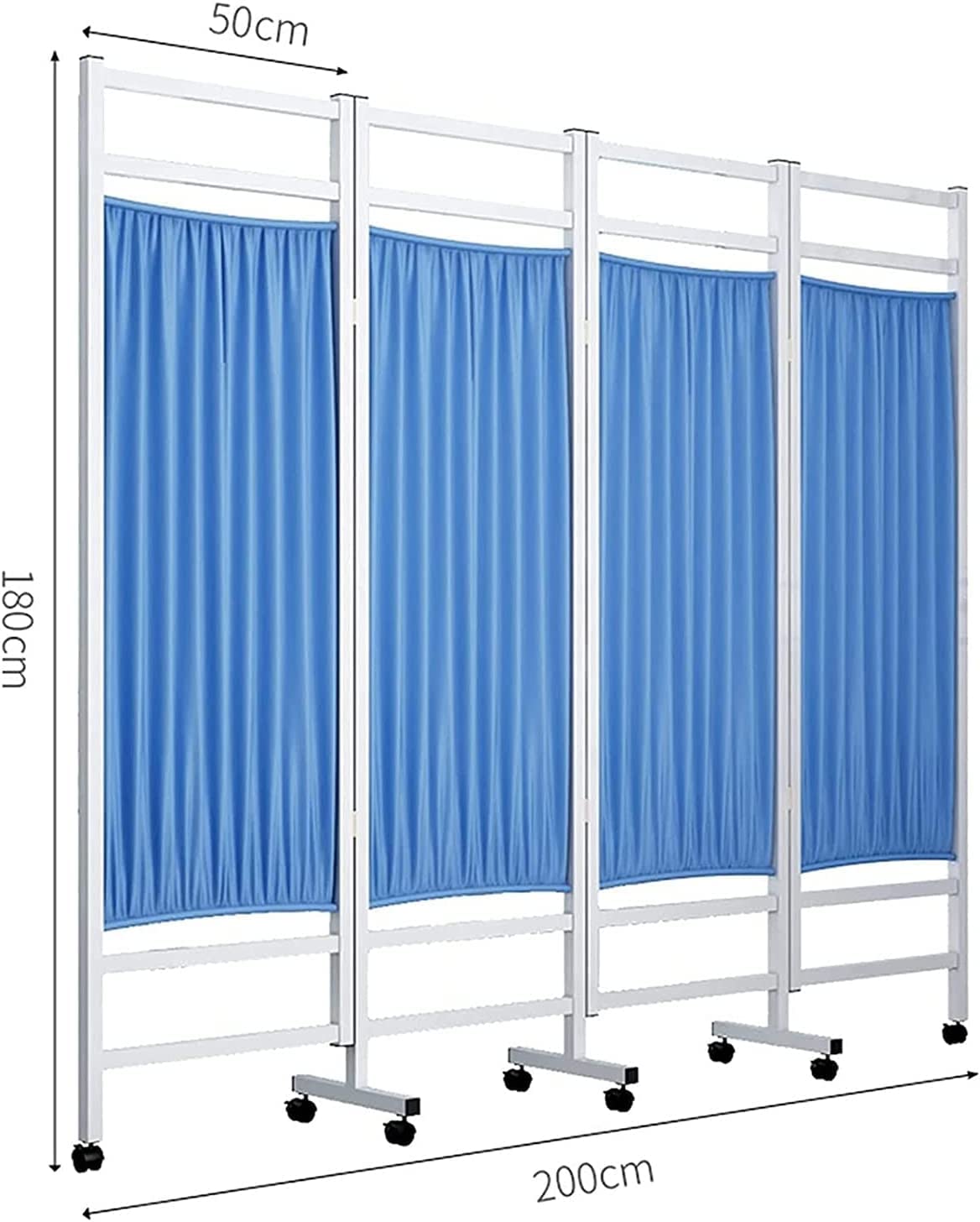 医療用スクリーン四連式折りたたみ式医療スクリーン、ホイール付きルームディバイダー間仕切り屏風S＆L適合医療クリニック美容院ついたてパーテーション(Color Amazon｜医療用スクリーン 四連式折りたたみ式医療スクリーン