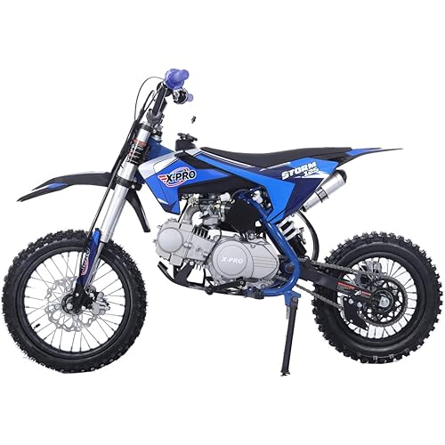 X-PRO 125cc Kids Dirt Bike Pit Bike Youth Dirt Pit Bike with 4-Speed Semi-Automatic Transmission, Big 14"/12" Tires!