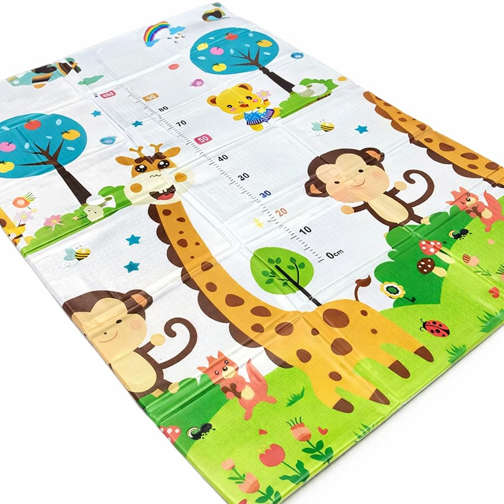 1Above Foldable Baby Playmat 180x130cm | Waterproof | Reversible Large Playmat | Thick Padded XPE Baby Crawl Mat | Ideal for Bedroom, Nursery & Playroom