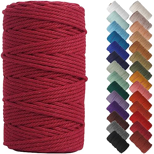 NOANTA Corde macramé rouge 4mm x 109 verges, coton coloré