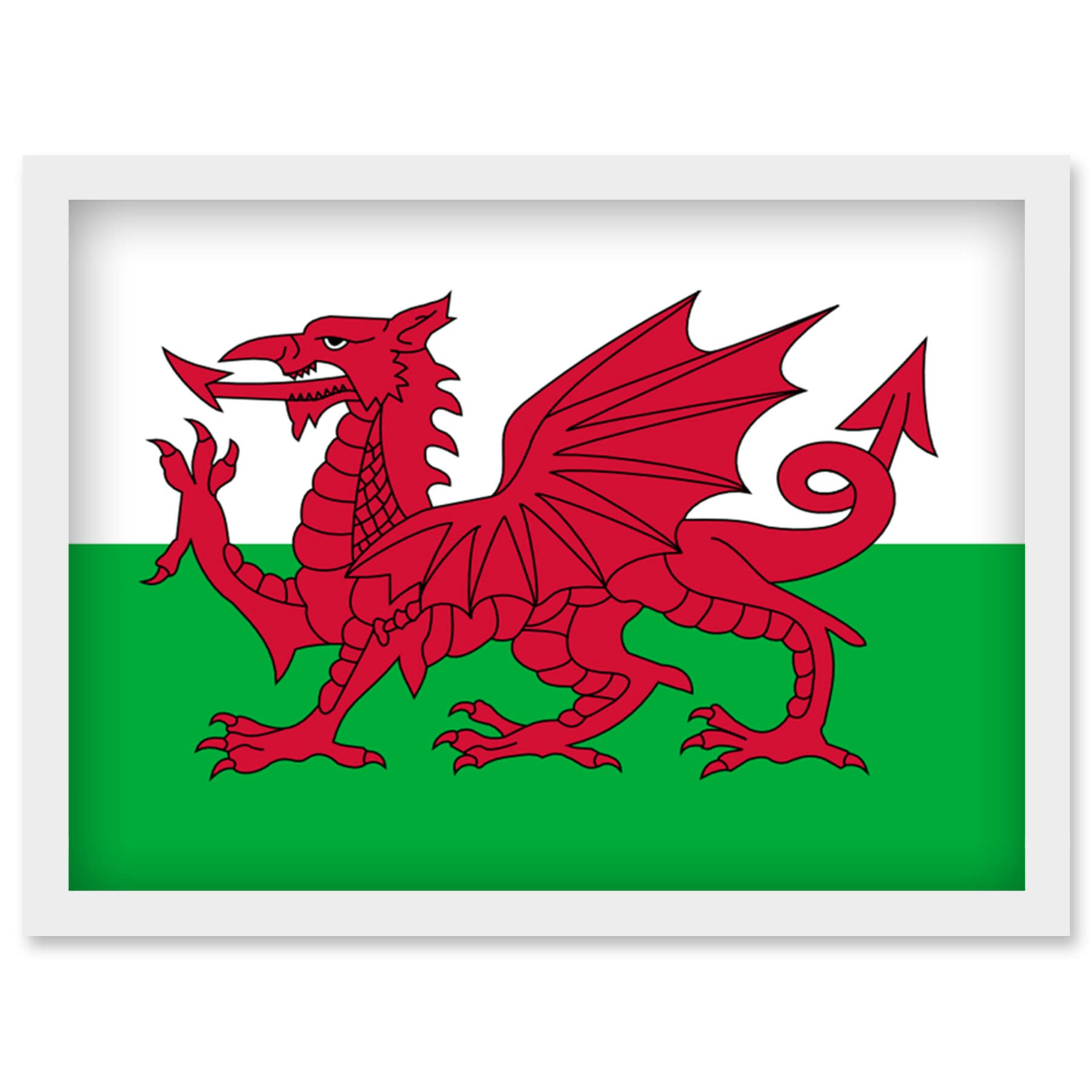 Artery8 Wales National Flag Patriotic Vexillology World Flags Country Region Poster Artwork Framed Wall Art Print A4