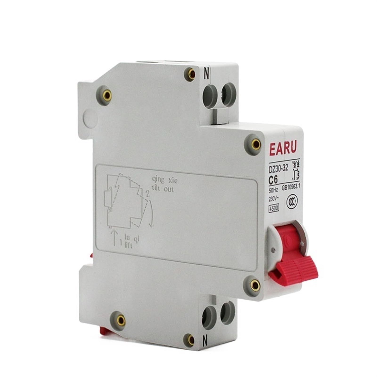 Mini disyuntor DPN 1P+N 6A DZ30-32 para carril DIN interruptor de aire hogar