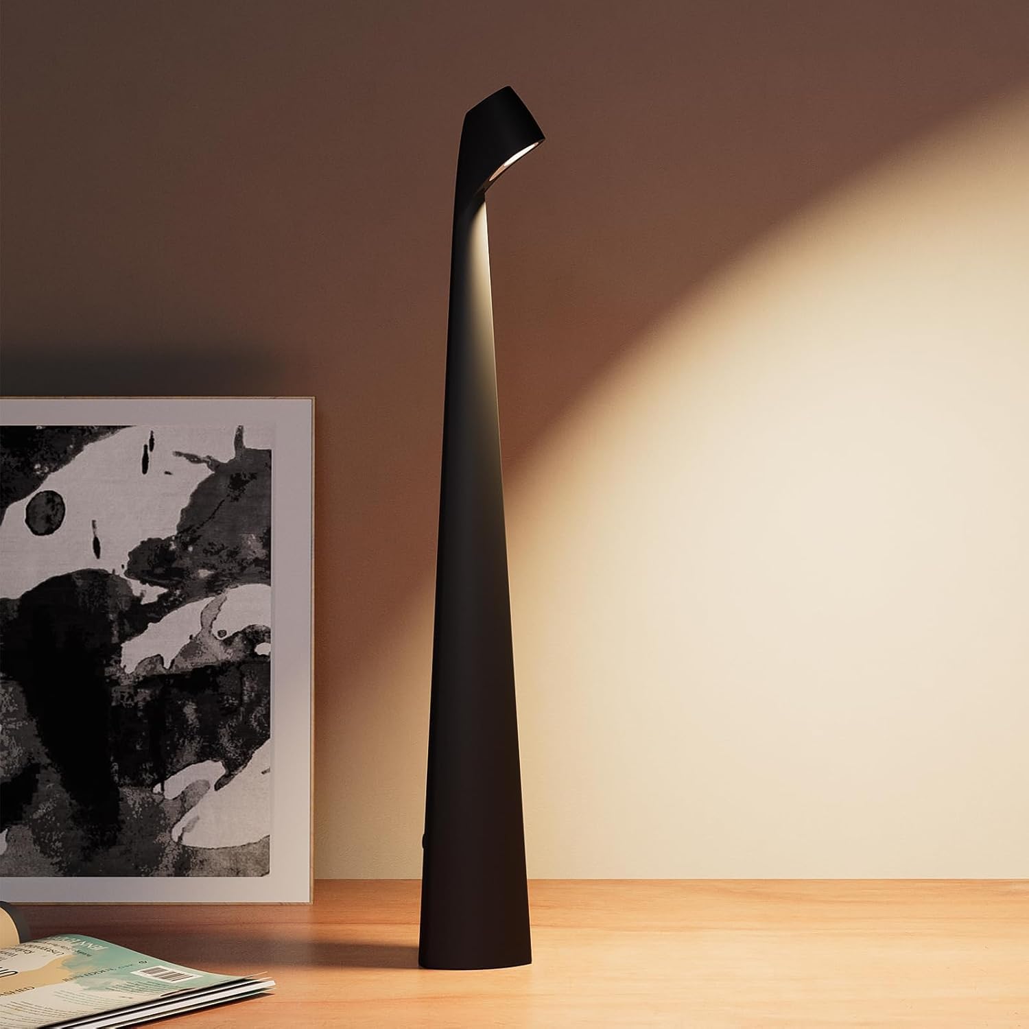 ProKitchen Metal Reading Tall 3-Levels Brightness Lamp Portable LED Desk Lamp Rechargeable USB Desk Lamp | for Bedroom, Bedside, Living Room, Home Decoration - Black-image-16
